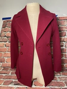 Pendleton Red Peacoat Superfine Merino Wool Winter Jacket Mod Coat Gr. 6 Petite - Bild 1 von 12