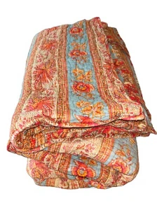 Pottery Barn Paisley Floral Red Reversible Quilted Quilt Full Queen Sham Set - Picture 1 of 10