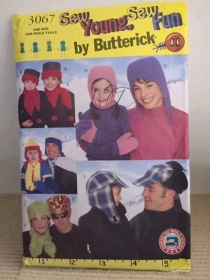 BUTTERICK 3067 FAMILY HATS, SCARVES & MITTENS Uncut - Image 1 of 3