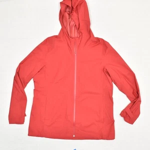 Uniqlo Men's Full Zip Windbreaker Jacket Hooded Solid Nylon Red Size L - Picture 1 of 8