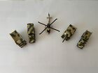 5 Maisto Tan and Green Camo Army Military Trucks, Tank,Helicopter Diecast