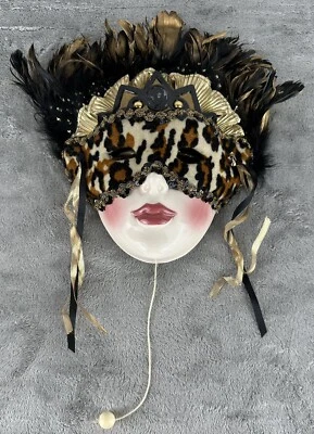 Caja de música de cerámica con máscara veneciana (nacida sin) decoración de pared Foto 1 de 4