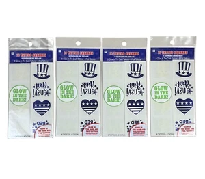 64 Patriotic Glow in the Dark and Blue Foil Tattoos USA - Picture 1 of 3