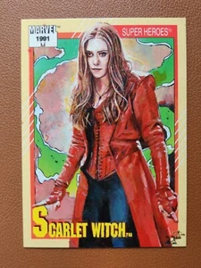 Scarlet Witch 1991 Marvel Impel Sketch Card Charles Hall Elizabeth Olsen Avenger - Picture 1 of 2
