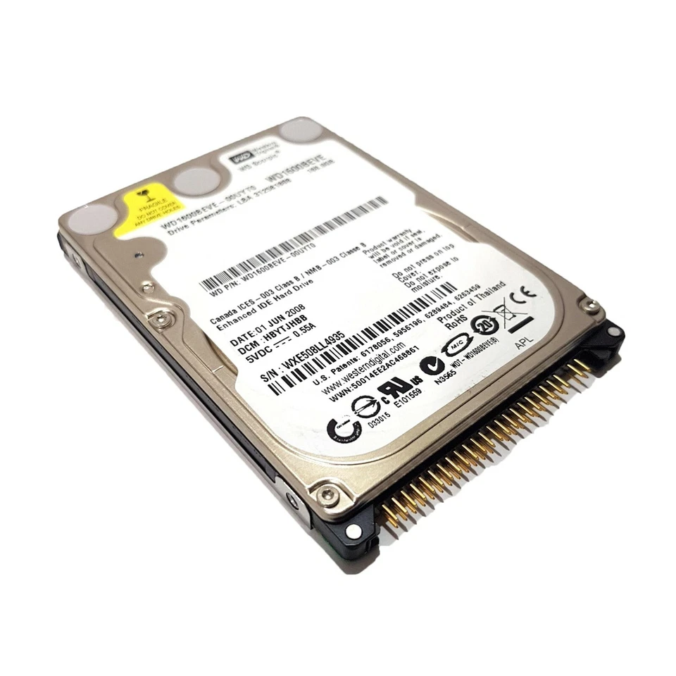 HARD DISK HDD Interno 160 GB Giga PATA IDE ATA 2,5" Funzionante WD X Portatili - Immagine 1 di 1
