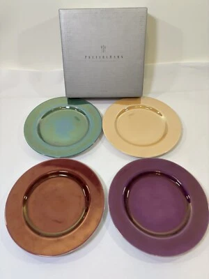 Pottery Barn Luster Dessert Plates 8” Set of 4 Shiny Festive Fun Made in Japan - Image 1 of 4