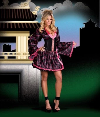 Sexy Geisha Costume M Dreamgirl 6424 Japanese Kimono, & Thigh Highs Included! - Image 1 of 4