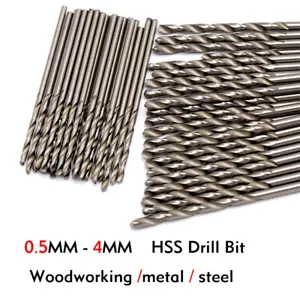 Mini Tiny Micro HSS Twist Drill Bits 0.5mm-4mm Hand Model Craft DIY Tool - Picture 1 of 4