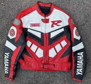 Yamaha Motorbike Cowhide Leather Jacket Motorcycle Sports Racing Leather Jacket - Picture 1 of 4