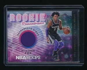 DE'AARON FOX 2018-19 HOOPS ROOKIE REMEMBRANCE RC JERSEY *SACRAMENTO KINGS*