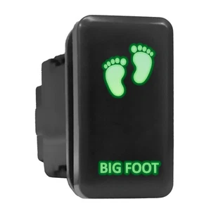 BIG FOOT - Green Backlit Tall Push In Switch  1.54"x 0.83" (Fit: Toyota) - Picture 1 of 6