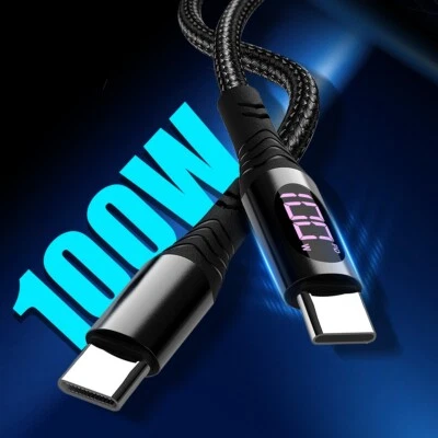 100W LED PD Type-C Charger Cable Data Cord For Samsung S25 S24 S23 S22 S21 Ultra - Image 1 of 4