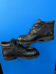 Boots Steel Toe Black ANSI Z41 PT99 MI/75 C/75 Vibram Men's US Size 9.5 - Picture 1 of 7