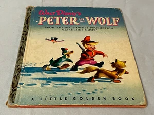 Vintage A Little Golden Book 1947 Walt Disney's PETER and the WOLF #D5 "J" - Imagen 1 de 8