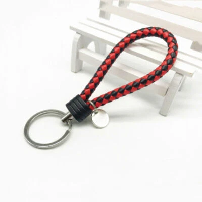 14Colors Car Keychain Leather Rope Strap Weave Keyring Key Ring Key Fob Gift - Image 1 of 4
