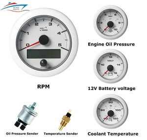 VDO Ocean Link Set of Gauges 5000 RPM White 12V with Sensors - Picture 1 of 11
