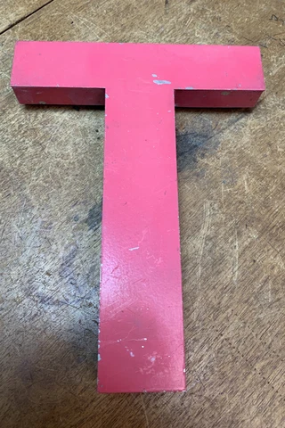 Metal  Letter T Vintage 8” X 6 “approx  Reclaimed Cover