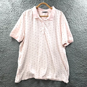 Regatta Womens Polo Top Plus Size 16 Pink Black Spot Stretch Knit Short Sleeve - Picture 1 of 13