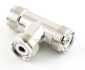 UHF Female to UHF Female TEE Coax Adapter Connector - USA Ham Radio Seller - Picture 1 of 1