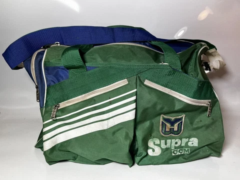 Very Rare Hartford Whalers Team Issued Gear/Duffel Bag CCM Supra & Skate Laces Cover