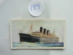 Merchant Ships World  Imperial Tobacco Card 1924  SS NARKUNDA   NO189 - Picture 1 of 2