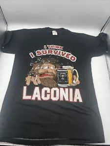 I Think I Survived Laconia Harley Davidson Biker New Hampshire 80s Single Stitch - Picture 1 of 24