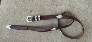 Cintura uomo Western marrone moc croc tono argento taglia 42 vera pelle italiana cowboy - Foto 1 di 8