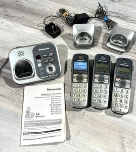 Panasonic KX-TG7731 Telefon bezprzewodowy 3 słuchawki 3 podstawy Automatyczna sekretarka - Zdjęcie 1 z 11