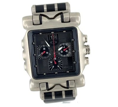 Oakley Minute Machine Titanium Watch Chronograph Black Dial Rubber Bracelet - Image 1 of 4