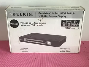 NOS sealed Belkin OmniView Pro2 4-Port KVM Switch F1DA104T #2 - Afbeelding 1 van 3