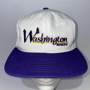 Vintage The Game Washington Huskies Snapback Cap Purple Color Block Script - Picture 1 of 7
