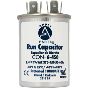 Condensador de funcionamiento de piezas de aplicación para CA 6 MFD UF (MICROFARADIOS) 370 VAC o 450 VAC CBB65 - Imagen 1 de 8