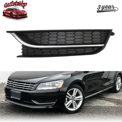 Left Fog Light Grille cover W/chrome Fit For VW Volkswagen Passat 2012 2013-2015 - Изображение 1 из 4