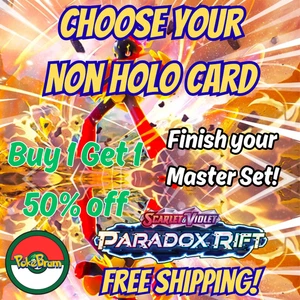 Wähle deine Non Holo Karte | Pokémon SV4: Paradoxer Riss | KOSTENLOSER VERSAND - Bild 1 von 145
