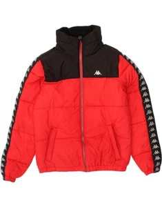 KAPPA Mens Graphic Padded Jacket UK 34 XS Red Colourblock Polyester BZ15 - Picture 1 of 5