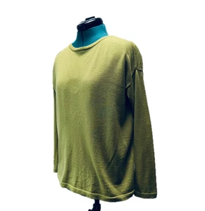 J.Jill Pure Sage Green Pullover Sweater Merino Wool Textured Yoke Women Size SP - Picture 1 of 15