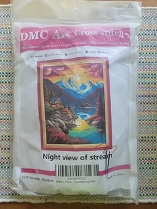 NEU DMC bunte Nachtansicht des Baches Kreuzstich-Set 15,75” x 19,69” 40 cm x 50 cm - Bild 1 von 6