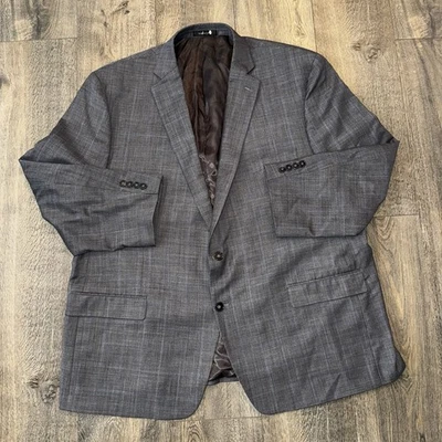 Blazer de Colección Calvin Klein Para Hombre Lana a Cuadros Azul Rayas Abrigo Deportivo Chaqueta 52R Foto 1 de 4