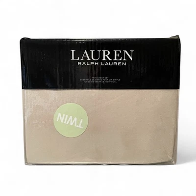 Lauren Ralph Lauren Flannel Sheet Set Twin Clay Tan Beige 3-Piece NWT - Image 1 of 4