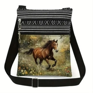 Fashion Horse Print Crossbody Bag 9.25"x7.87" - New Trendy Western - Picture 1 of 2