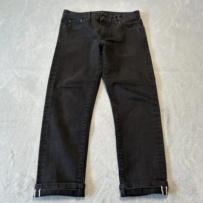 Jeans Uniqlo Selvedge (Japão FIT) Masculino 30x27 Preto Liso Jil Sander +J Slim - Imagem 1 de 4