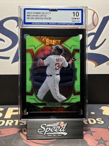 David Ortiz Boston Red Sox 2023 Select Concourse Neon Green #86 21/75 ISA 10 - Picture 1 of 5