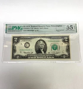Fr 1935-C* (C* Block) $2 1976 FRN Philadelphia PMG 55EPQ - Picture 1 of 2