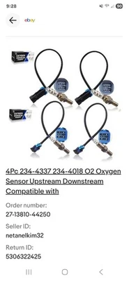 Sensor de oxigênio 4X upstream + downstream O2 para Chevy Silverado GMC Sierra 1500 - Imagem 1 de 2