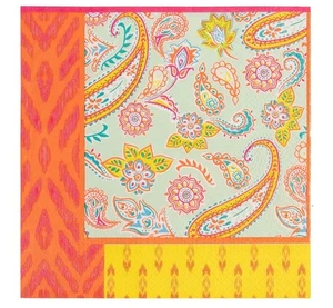 Paper Napkins: 20 x Boho Paisley Napkins - Picture 1 of 2