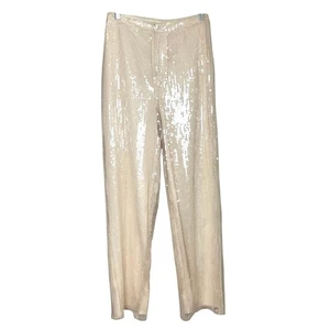 Pantaloni Revolve More To Come Georgie avorio paillettes gamba larga vita alta taglia media  - Foto 1 di 10
