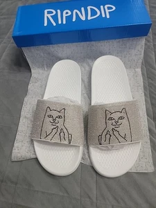 RipNDip Lord Nermal Slides Rhinestone White Unisex 11 - Picture 1 of 5