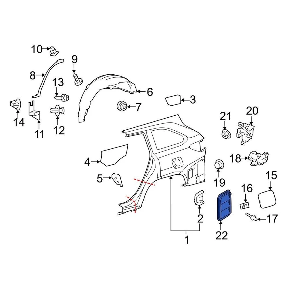 For Toyota Highlander 2014-2019 Toyota 6294002080 Rear Left Quarter Panel Vent Foto 1 de 1