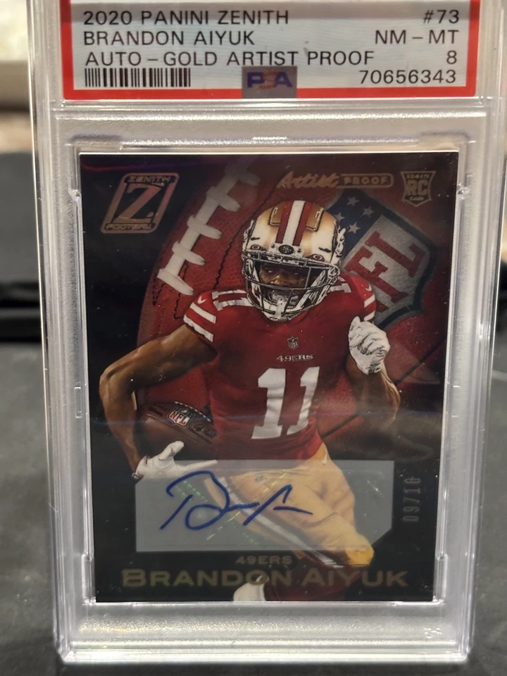 2020 PANINI Zenith BRANDON AIYUK Gold Artist Proof /10 ROOKIE AUTO 49ers - Image 1 of 3