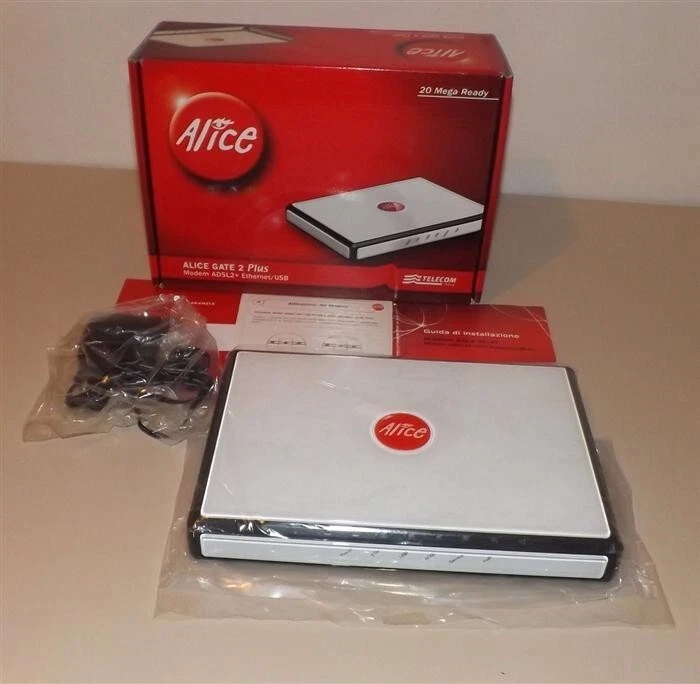 Modem alice Telecom ADSL Gate 2 Plus 20 mega ethernet internet usb completo - Immagine 1 di 1